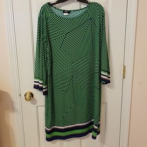 Green geometric dress